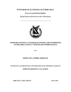 Comparaci N De La Utilidad Econ Mica De Inversiones En D Lares Cetes Y